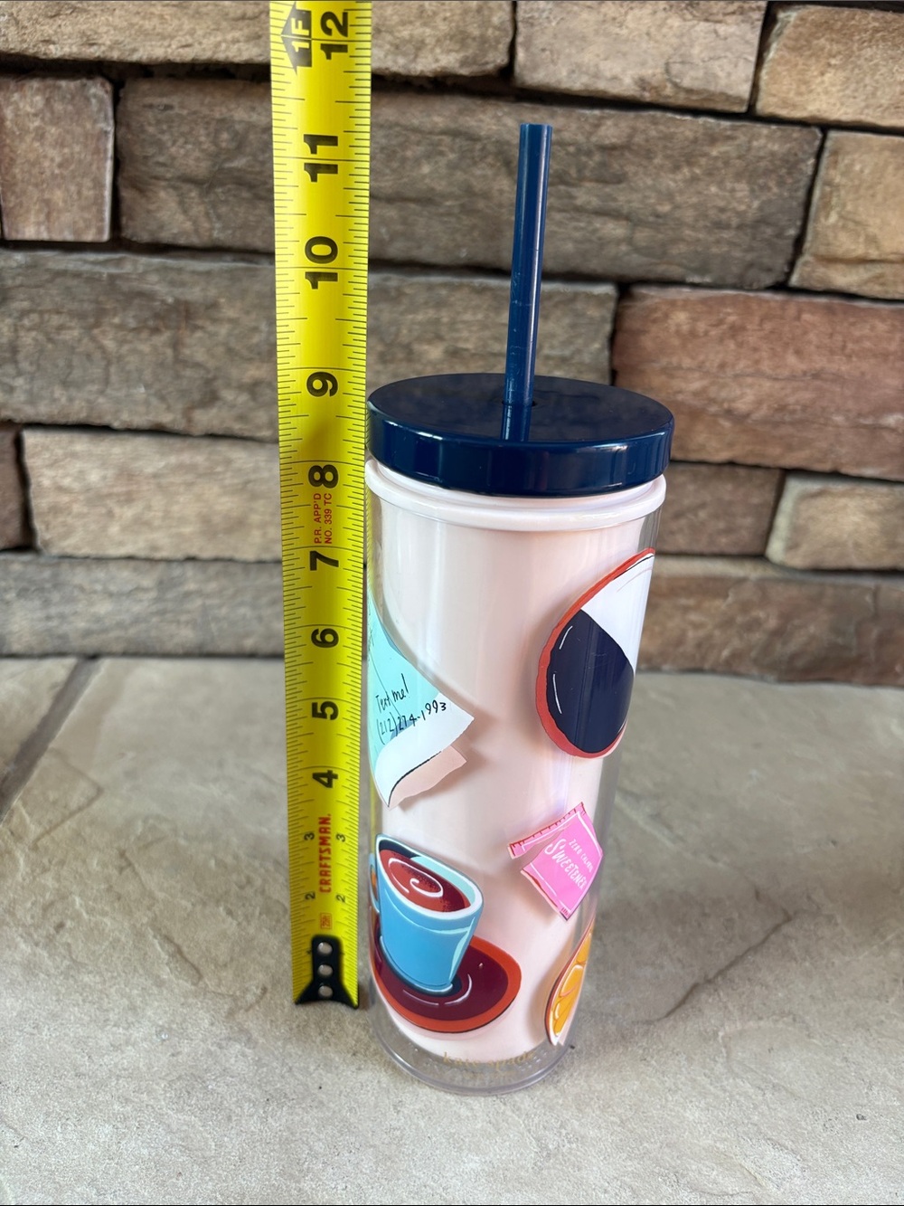 Kate Spade New York plastic drink tumbler with lid and straw - Picture 9 of 10